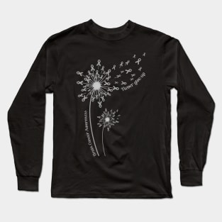 Dandelion Brain Cancer Awareness Never Give Up Long Sleeve T-Shirt